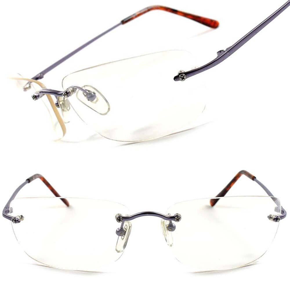Modern Stylish Rimless Mens Womens Rectangle Light Tinted Wrap 90s Sun Glasses